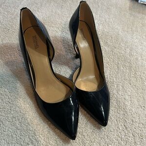 Michael Kors black patent d’orsay pumps